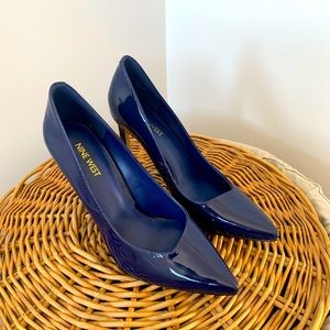 Nine West Tina Pumps - Patent Leather Navy